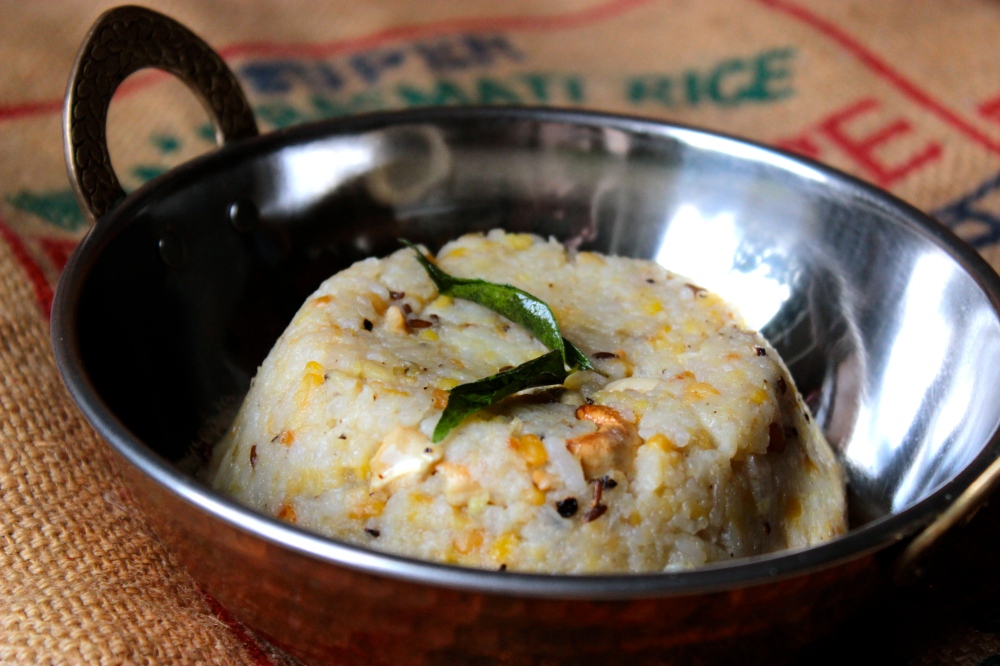 IRice and Moong Dal Pudding with Black Pepper, Cumin and Ginger (Ven Pongal)